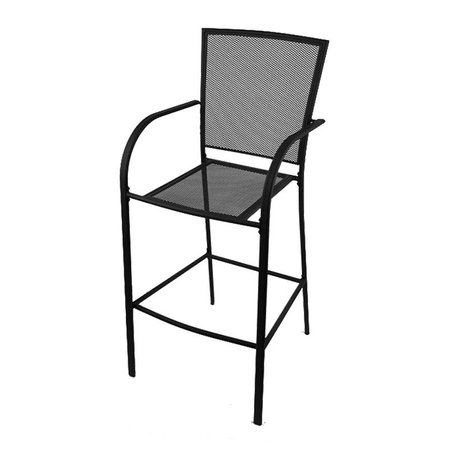 Holland Bar Stool Co Outdoor 470 Willow 30-in. Bar Stool, Black Wrinkle Finish OD470-30